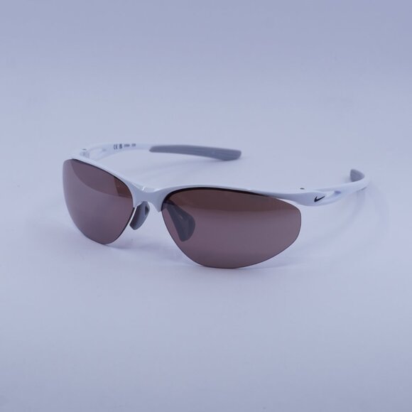 NIKE AERIAL E DZ7353 100 Sunglasses White Geometric Frame, Road Tint Lenses - Picture 5 of 10